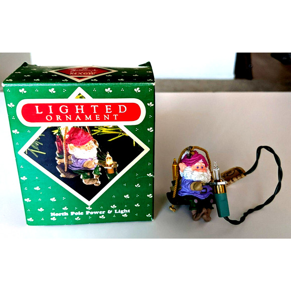 VTG Hallmark 1987 Keepsake Magic Ornament Lighted North Pole Power And L… - Picture 1 of 5